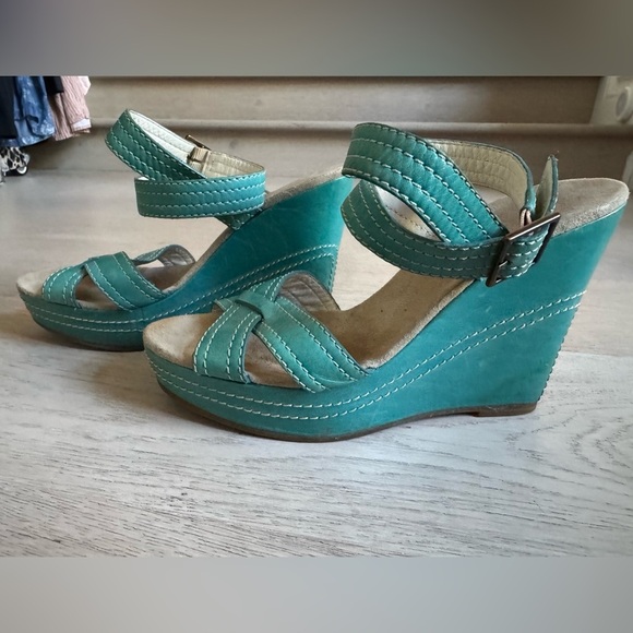 Marc Jacobs Wedge Sandals color- Lagoon size 38 (US 7) - Picture 5 of 16